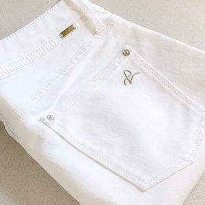 DL1961 Designer Emma Legging Jeans, White, 27